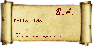 Balla Aida névjegykártya